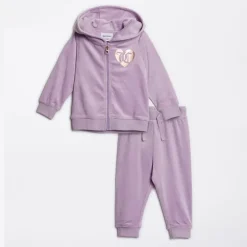Baby Piger Velour Træningsdragt Lavendel