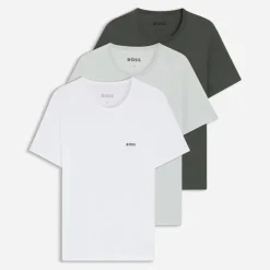 BOSS Herre Tre Pak T-Shirts Hvid/​Light Grey/​Charcoal