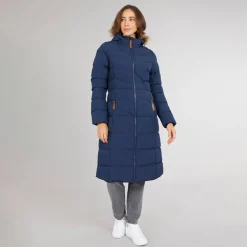 Dame Audrey Vandtæt Foret Hættejakke Navy