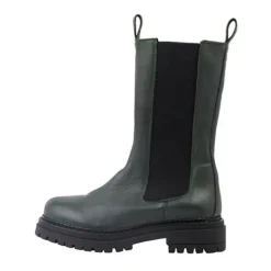 Dame Cashannah Chelsea støvler Høj skåret læder Dark Green Delfi