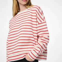 Dame Chili Striped Sweatshirts beige