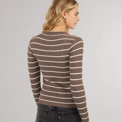 Dame Crista O Hals Strikket Sweater Morel