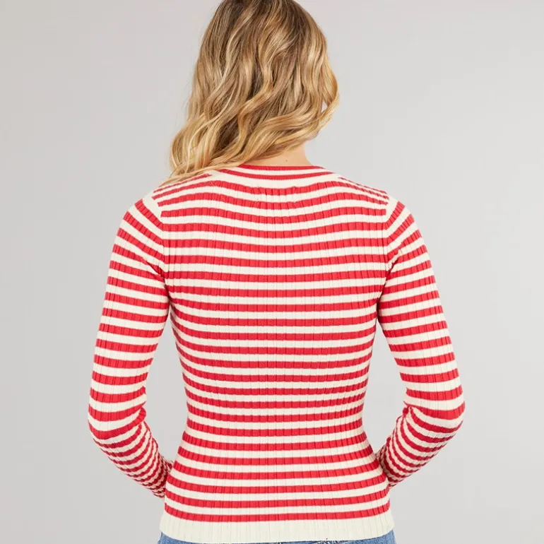 Dame Crista O Hals Strikket Sweater Lollipop