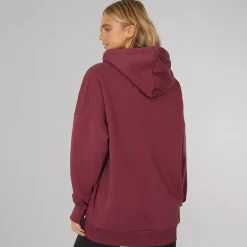 Dame Dayla Oversized Hættetrøje Burgundy