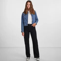 Dame denim jakke Medium Blue Denim