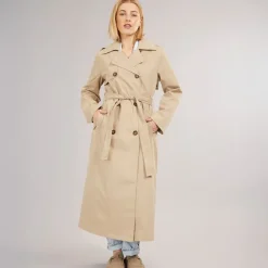Dame Dicte X-Lang Trenchcoat Ecru