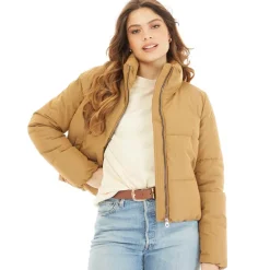 Dame Dolly Kort Pufferjakke Tigerøje