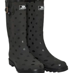 Dame Elena Pola Dot Print Wellington Gummistøvler Sort