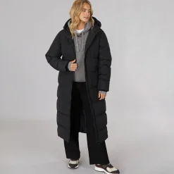 Dame Elli Maxi Længde Vandtæt Jakke Sort