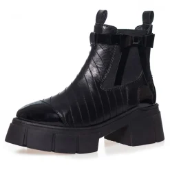 Dame Faldstøvler 0011 Sort Lak