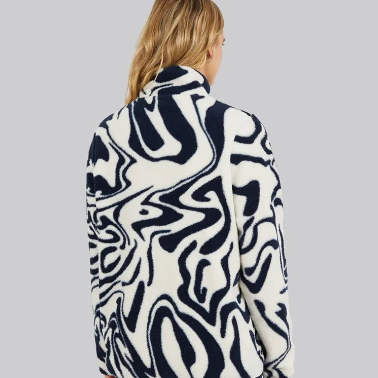 Dame Gorla Borg Fleece Vinter Hvid/Navy Hvirvel