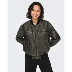 Dame Halli Oversized Bomberjakke Sort