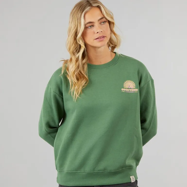 Dame Happiness Sweatshirts kakigrøn