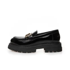 Dame ikonisk gå patent sløjfe sko 0011 Black Patent