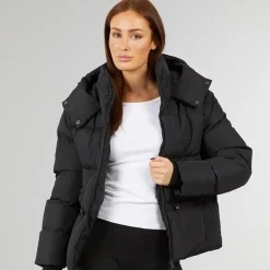 Dame Justerbar Talje Vattert Sort