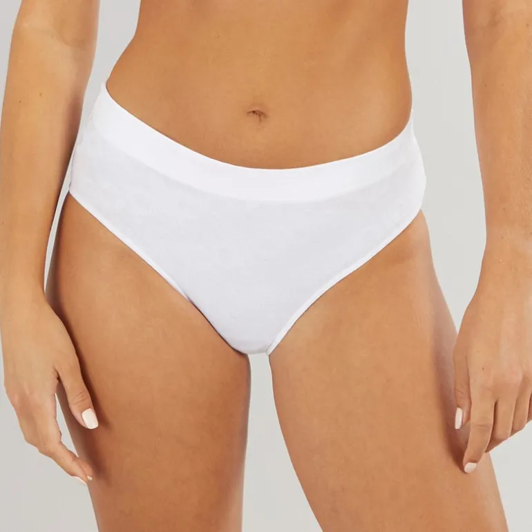 Dame Microterrot Monogram Hipster Trusser Hvid