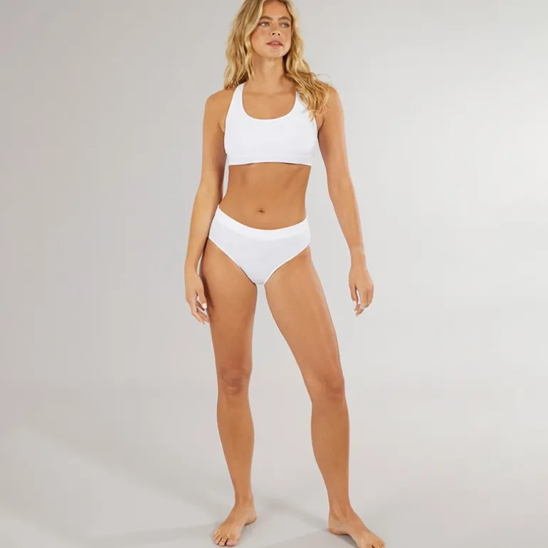 Dame Microterrot Monogram Hipster Trusser Hvid