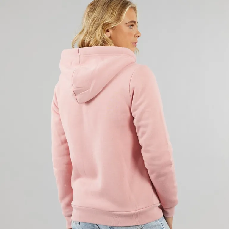 Dame Mintz Teddyforet Zip-gennem Hoodie Blush