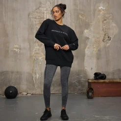 Dame Oversized Crew Neck Sweatshirt Black Beauty