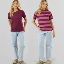 Dame Oxbow 2 Pak T-shirts Blomme/Rosebud