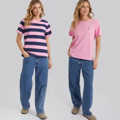 Dame Oxbow To-pak T-shirts Pink/​Navy