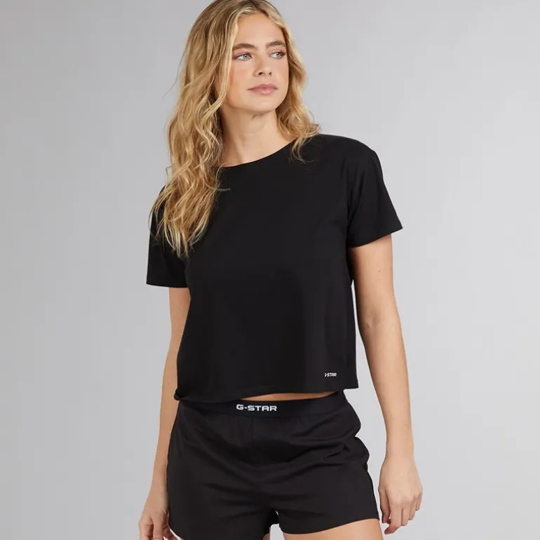 Dame pyjamas sæt Sort