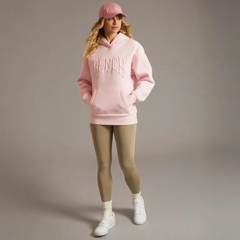 Dame Riddy Oversized Hættetrøje Pink Frost
