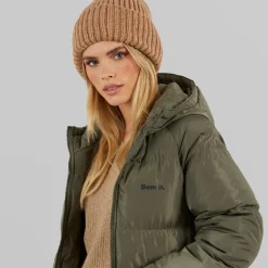 Dame Ryelle Maxi Lang Puffer Jakke Khaki