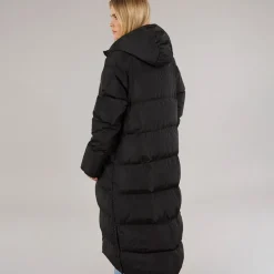 Dame Ryelle Maxi Længde Pufferjakke Sort