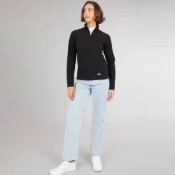 Dame Shiner 1/2 Lynlås Mikro Fleece Sort