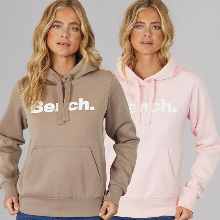 Dame To Pak Hættetrøjer Lys Pink Mørk Taupe