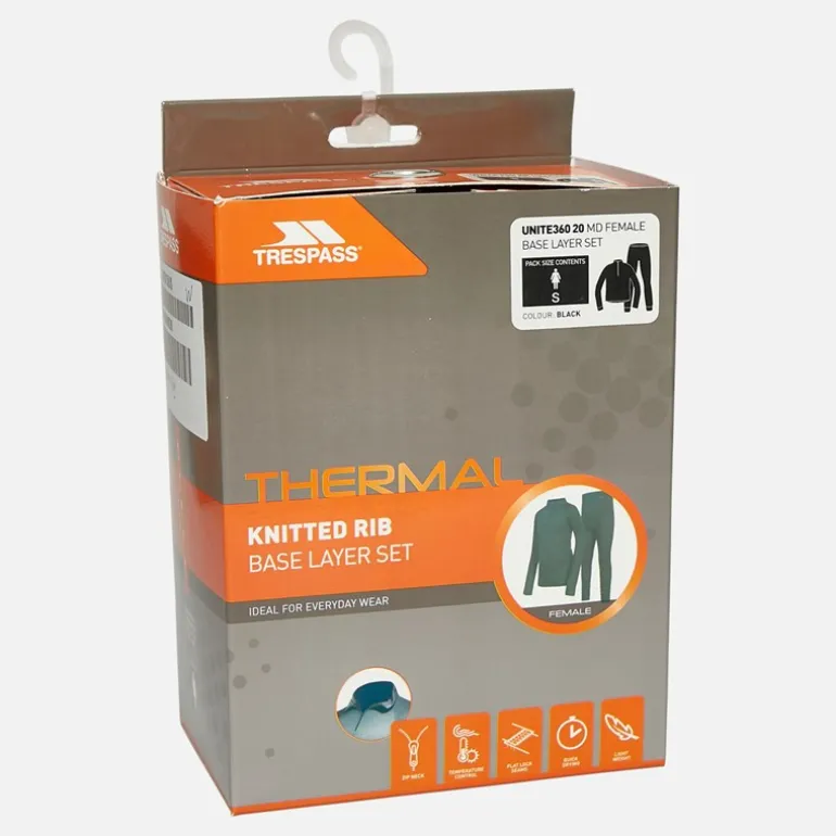 Dame Unite 360 Termisk Baselayer Sæt Sort