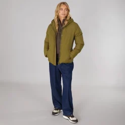 Dame Willah Kort Dunjakke Mørk Oliven