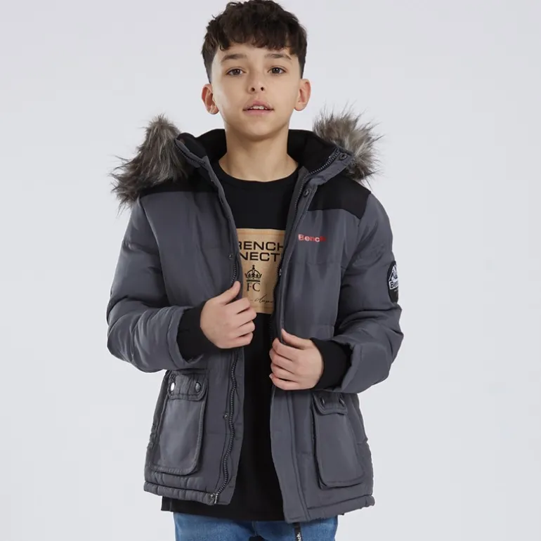 Drenge Axel Paddet Parka Mørkegrå