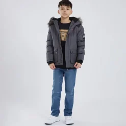 Drenge Axel Paddet Parka Mørkegrå