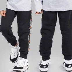 Drenge Dominic Hættetrøje T-shirt Og Joggingbukser Sæt Sort/​Grå