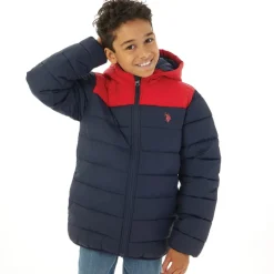 Drenge Farveblok Oksel Pufjakke Blå Blazer