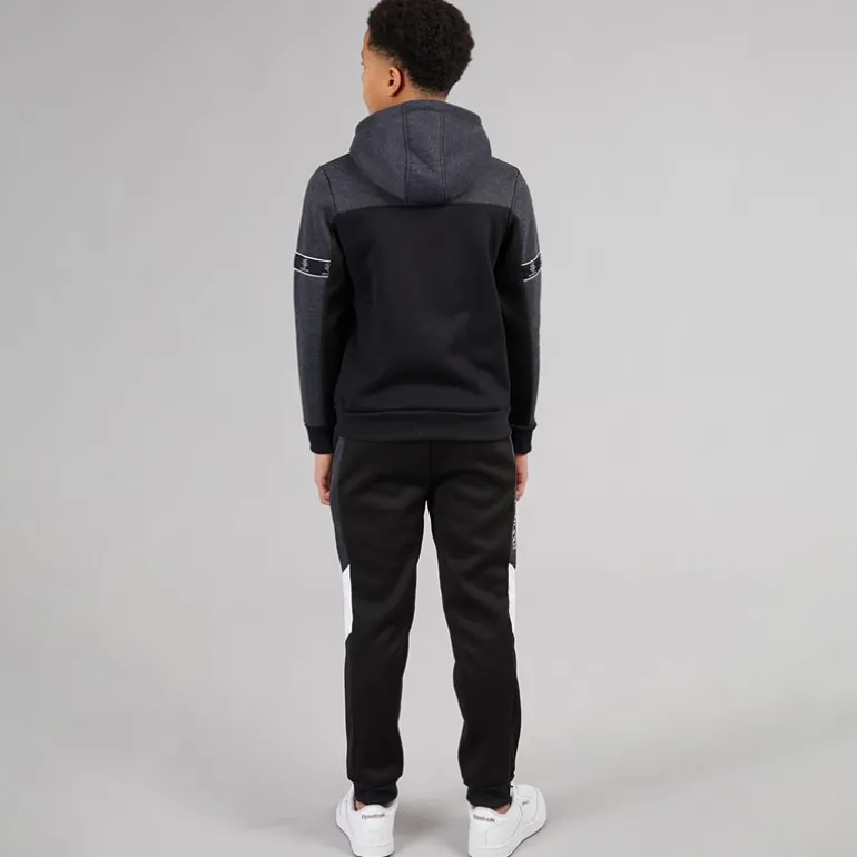 Drenge Farveblok Træningsdragt Mørk Charcoal Marl / Sort