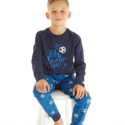 Drenge Fodbold Pyjamasæt Blå