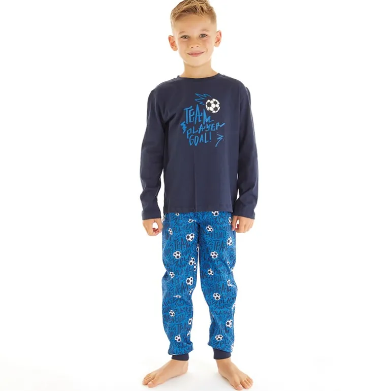 Drenge Fodbold Pyjamasæt Blå