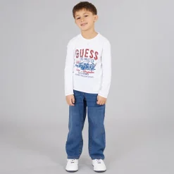 Drenge langærmet T-shirt Pure White