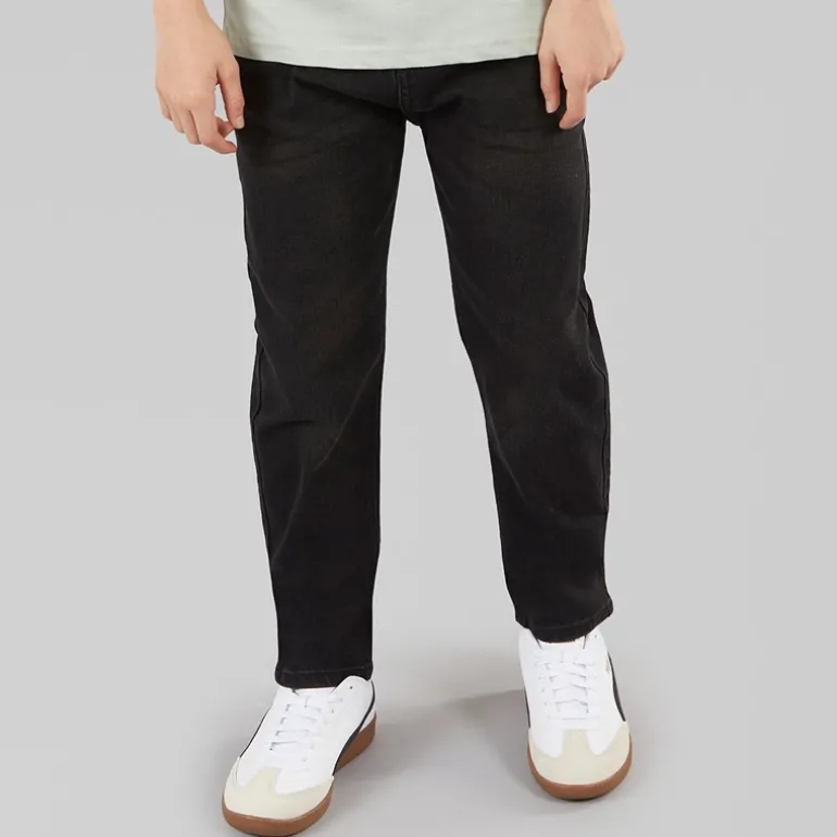 Drenge lige jeans sort vasket