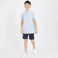 Drenge Lomous skjorte og chino shorts sæt blå og hvid stribet/navy Blue & White Stripe / Navy