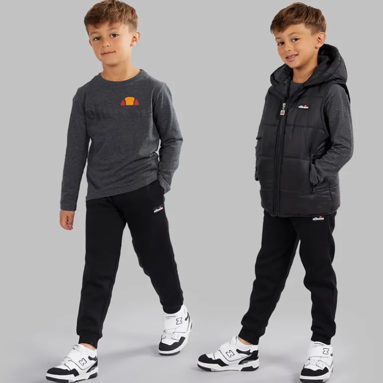 Drenge Luka Hætteklædte Vatteret Vest T-shirt Og Joggingbukser Sæt Sort