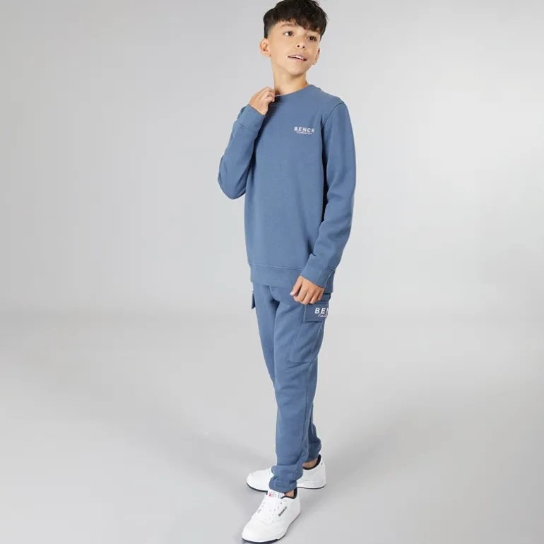 Drenge Nowil Sweatshirt Og Cargo Joggingbukser Træningssæt Vintage Indigo