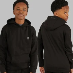 Drenge Tre Dele Hættetrøje T-shirt Og Joggingbukser Sæt Sort/Koksgrå