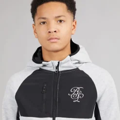 Drenge Træningsdragt med Paneler Lysegråmeleret / Sort