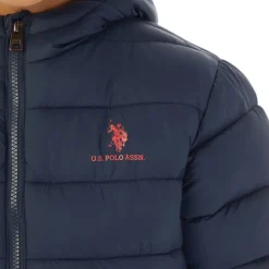 Drengenes hættetrøje quiltet jakke mørk safirblå