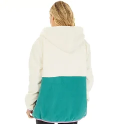 Fleece med lynlås til kvinder Ecru/​Teal