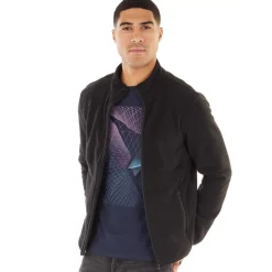 Fleecejakke til Herre med lynlås, sort